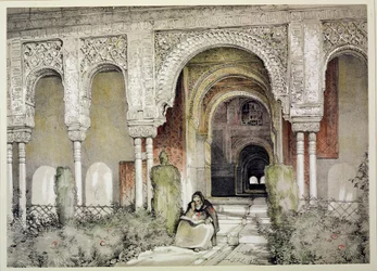 Inngang til Hall of the Two Sisters (Sala de las dos Hermanas), fra 