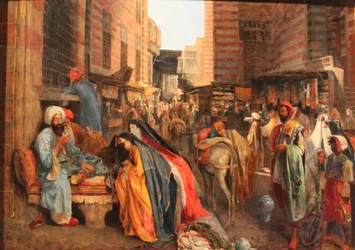 Gatescene nær El Ghouri-moskeen i Kairo