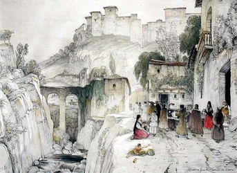 En del av Alhambra fra Alameda del Darro, fra 