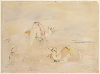 Study for a Halt in the Desert (blyant og akvarell)