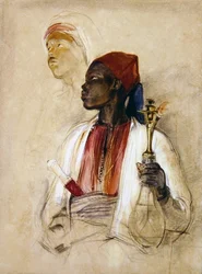 Study for the Pipe Bearer, ca. 1856 (akvarell på papir)