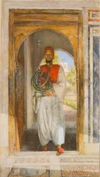 The Pipe Bearer, 1859 (penn, blekk, vask og fargestift)