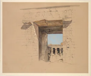 The Temple of Edfu: The Door of the Pylon, 1850.