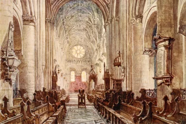 Interiør i katedralen i Christ Church, 1903