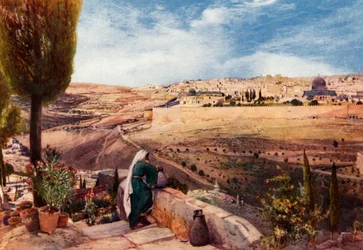 Jerusalem fra Oljeberget der Kristus gråt over byen, 1902.