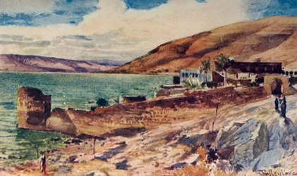 Galileasjøen, ser sørover fra Tiberias, 1902.