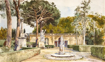 Medici-hagene, Roma (akvarell)