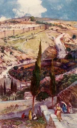 Nord-østenden av Jerusalem og Mizpa fra Oljeberget, 1902.