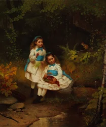 Ved skogbekken 1875 (olje på lerret)