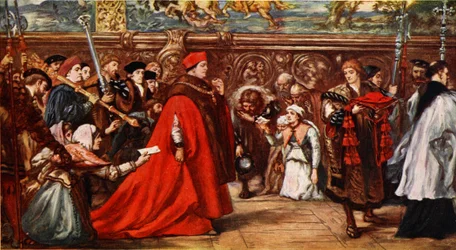 Kardinal Wolsey på vei til Westminster Hall, illustrasjon fra 