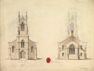 Design for den foreslåtte kirken i Middlesborough, 1837