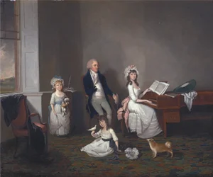 John Richard Comyns fra Hylands, Essex, med sine døtre