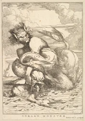 Enragd Monster fra Femten Etchings Dedikert til Sir Joshua Reynolds, 8. desember 1778.