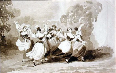 Danser i en ring (blekk på papir)