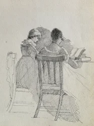 Lesing (penn og blekk på papir) (detalj av 14933)
