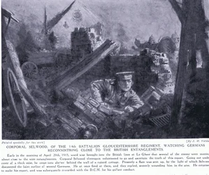 Korporal Selwood vant en DCM for å se tyskere rekognoscere nær britiske forviklinger på Le Gheer april 1915