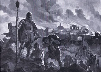 Ivan den svarte setter fyr på Žabljak i 1484, fra Hutchinson