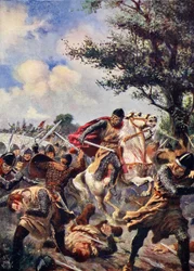 Slaget ved Bouvines, 1214, illustrasjon fra 