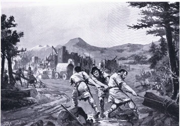 Valakiske fjellboeres grunnleggelse av en by i det niende århundre, fra Hutchinsons Nasjonenes historie
