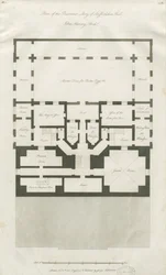 Stafford - Plan of Basement Story of Shire Hall: gravering, nd [1794-1798] (trykk)