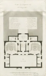 Stafford - Plan over hovedetasjen til Shire Hall: gravering, nd [1794-1798] (trykk)