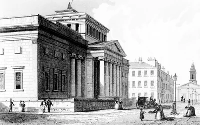 The Royal Institution, Manchester, gravert av Richard Winkles, ca. 1836