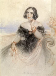 Dame i svart kjole, 1847