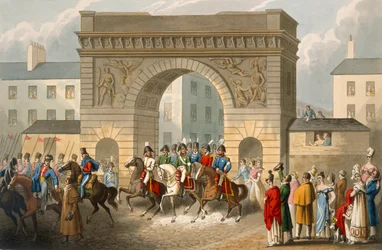 De alliertes inntog i Paris, gravert av Matthew Dubourg (fl.1813-20) fra 