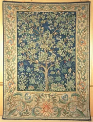 Tree Portiere billedvev, laget for William Morris & Co., ca. 1909