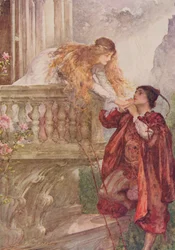 Romeo og Julie fra «Barnefortellinger fra Shakespeare» av Edith Nesbit (1858-1924), utgitt av Raphael Tuck und Sons Ltd., London