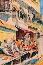 Arbeidere i en indisk basar, 1913