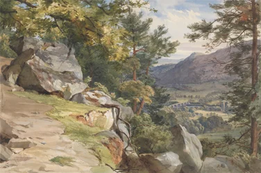 Utsikt fra Craig-y-Barns, Dunkeld, ser sørover
