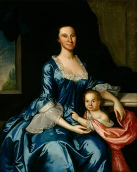 Portrett av Mrs. Matthew Tilghman og hennes datter, Anna Maria, ca. 1757 (olje på lin)