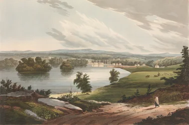 Fort Edward nr. 10 av Hudson River Portfolio, 1822-23.