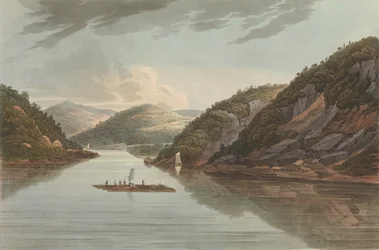 Utsikt nær Fort Montgomery nr. 22 ble senere endret til nr. 18 i The Hudson River Portfolio..., 1822.