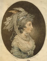 Engelsk frisyre, gravert av Francesco Bartolozzi (1727-1815) (fargegravering)