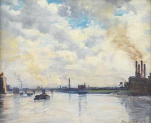 Chelsea Reach (olje på panel)