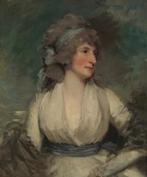 Portrait of a Woman, omvendt, nå dekket av relining canvas Study of a Childs Head, 1790-tallet.