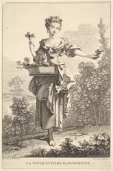 Blomsterjenta Fanchonette, 1741-63.