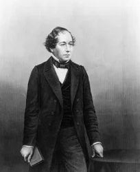 Benjamin Disraeli, gravert av D.J.Pound fra et fotografi