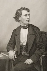 John Bartholomew Gough (1817-86) gravert av D.J. Pund fra et fotografi, fra 