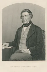 Sir George Cornewall Lewis, gravert av D.J. Pund fra et fotografi, fra 