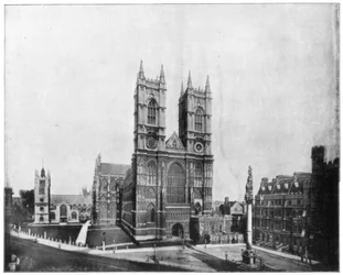 Westminster Abbey, London, sent på 1800-tallet