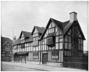 William Shakespeares hus, Stratford-upon-Avon, Warwickshire, slutten av 1800-tallet