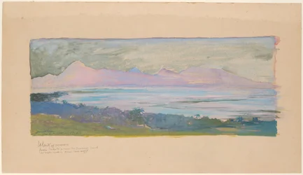 Øya Moorea sett over stredet fra Tahiti, januar 1891