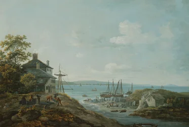 Laster skifer på Bangor Ferry,