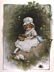 Little Miss Muffet, fra en illustrert bok med barnerim for barn