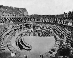 Colosseum i Roma (åpnet i 80 e.Kr.) (s/hvitt bilde)