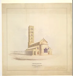 Trinity Church, Kurrachee (Karachi), september 1856 (akvarell på papir)