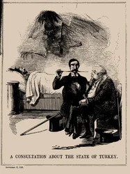 En konsultasjon om staten Tyrkia. Punch, 17. september 1853, 1853.